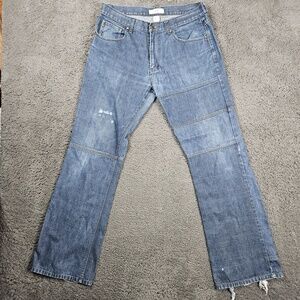 Armani Exchange Mens Jeans 34 Blue Denim Ripped Paneled Urban Streetwear
